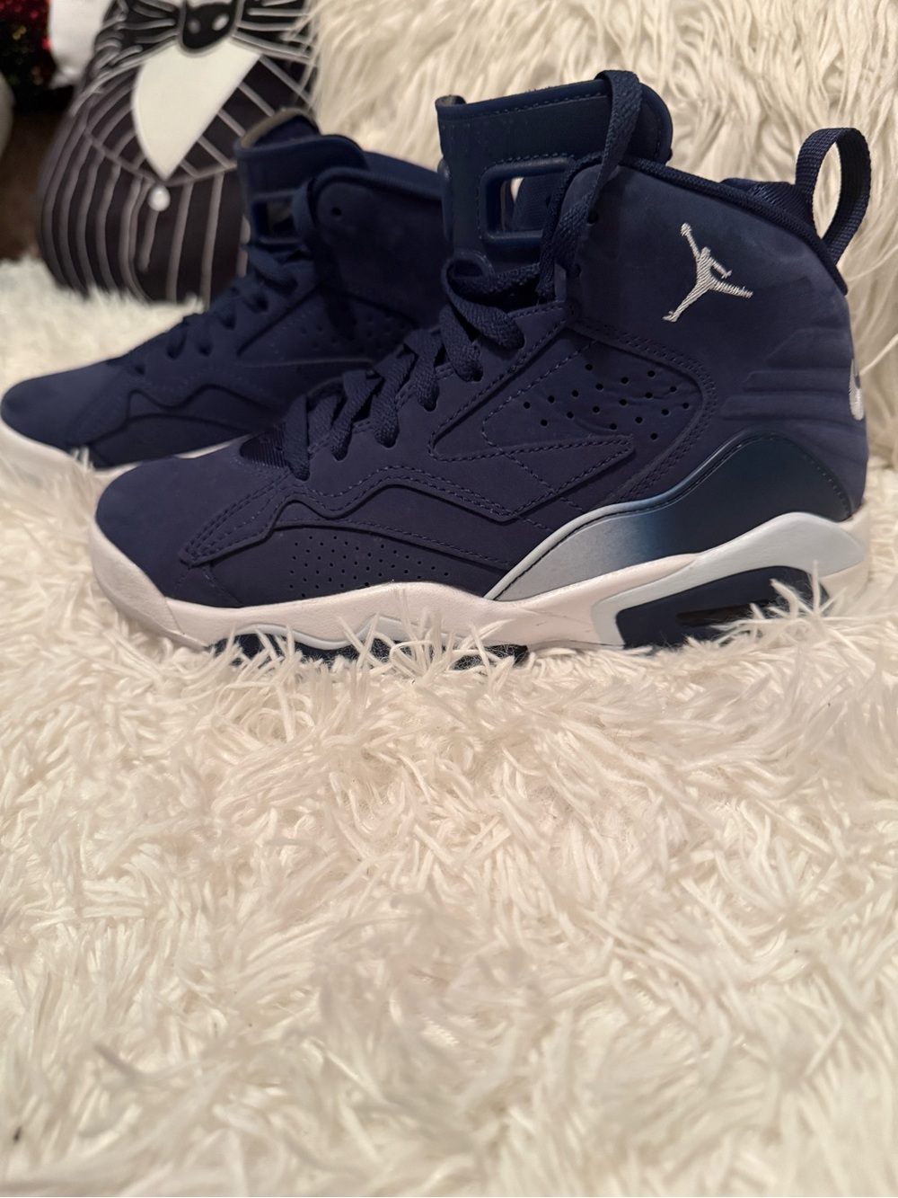 Jordan Flight Navy Blue High-Top Basketball Shoes - Women